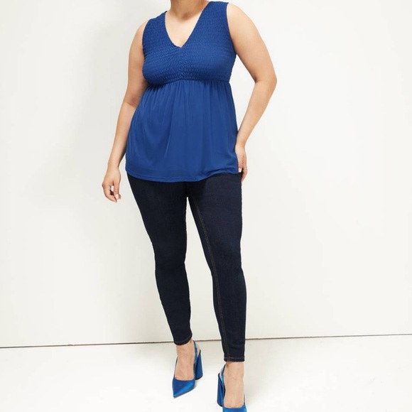 Addition Elle Tops - Smocked Mesh Swing Top - Addition Elle